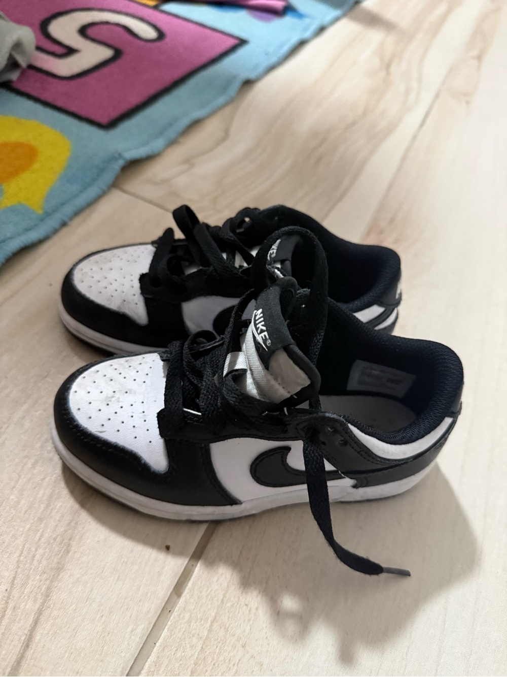 Nike Dunk Low Panda Black White Toddler Shoes Size 11.5C